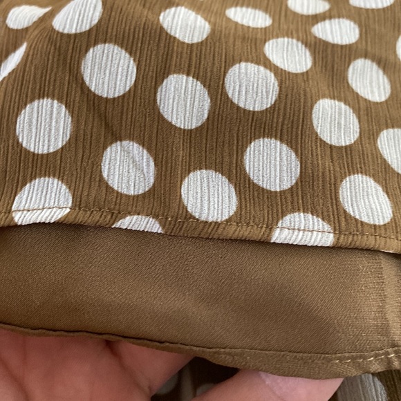 NWT J. Crew Smocked Waist Brown and White Polkadot Midi Dress🤍⭐️🤍 - Picture 9 of 11